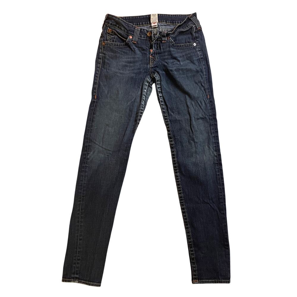 True Religion Straight Leg Flap Pocket Jeans 32x34 Dark Wash